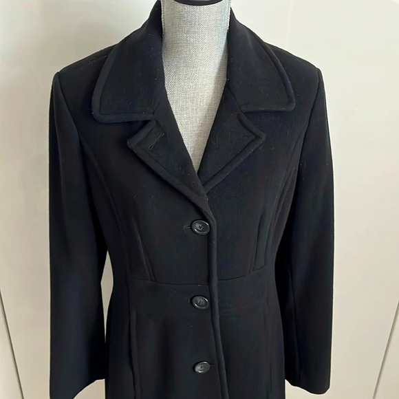 ANNE KLEIN Single Breast Wool  Coat, Size M - Picture 2 of 12